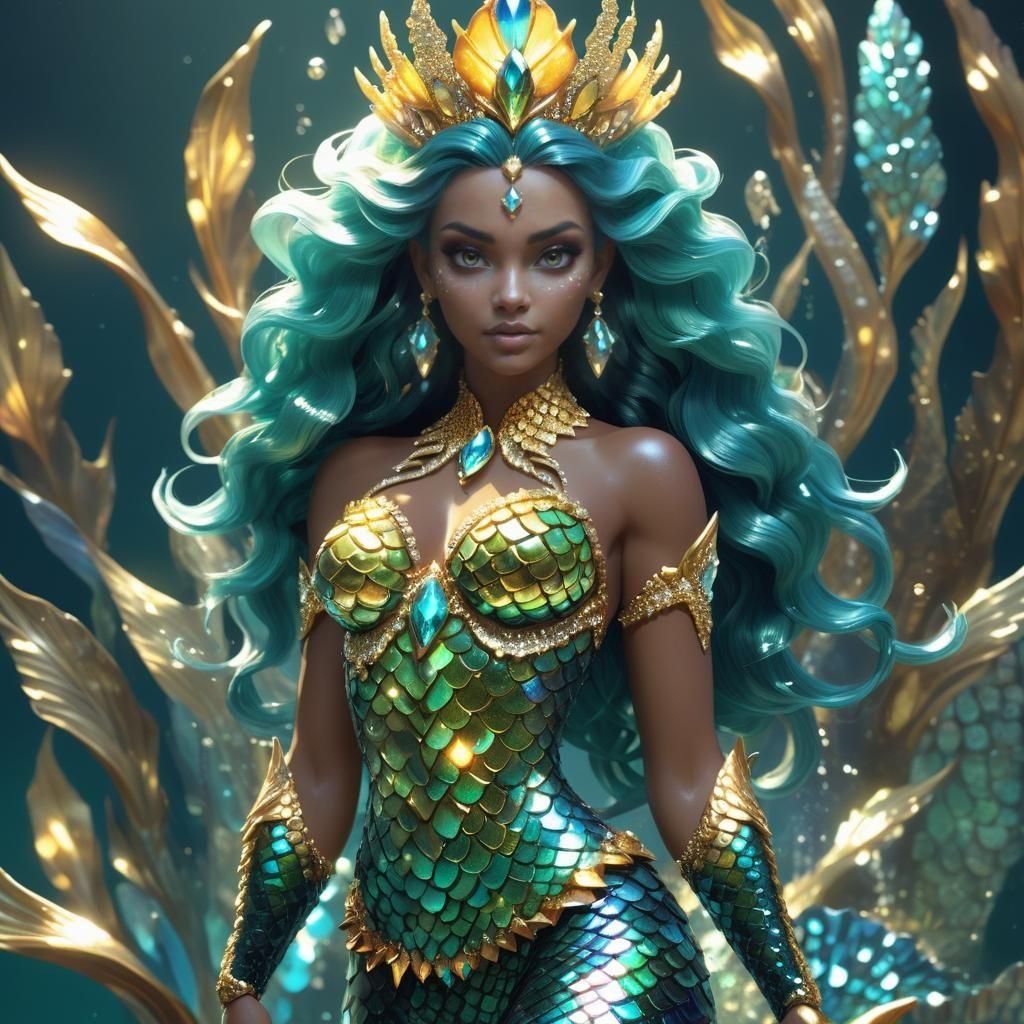 Moment of Fierce yet Alluring Mermaid Royalty