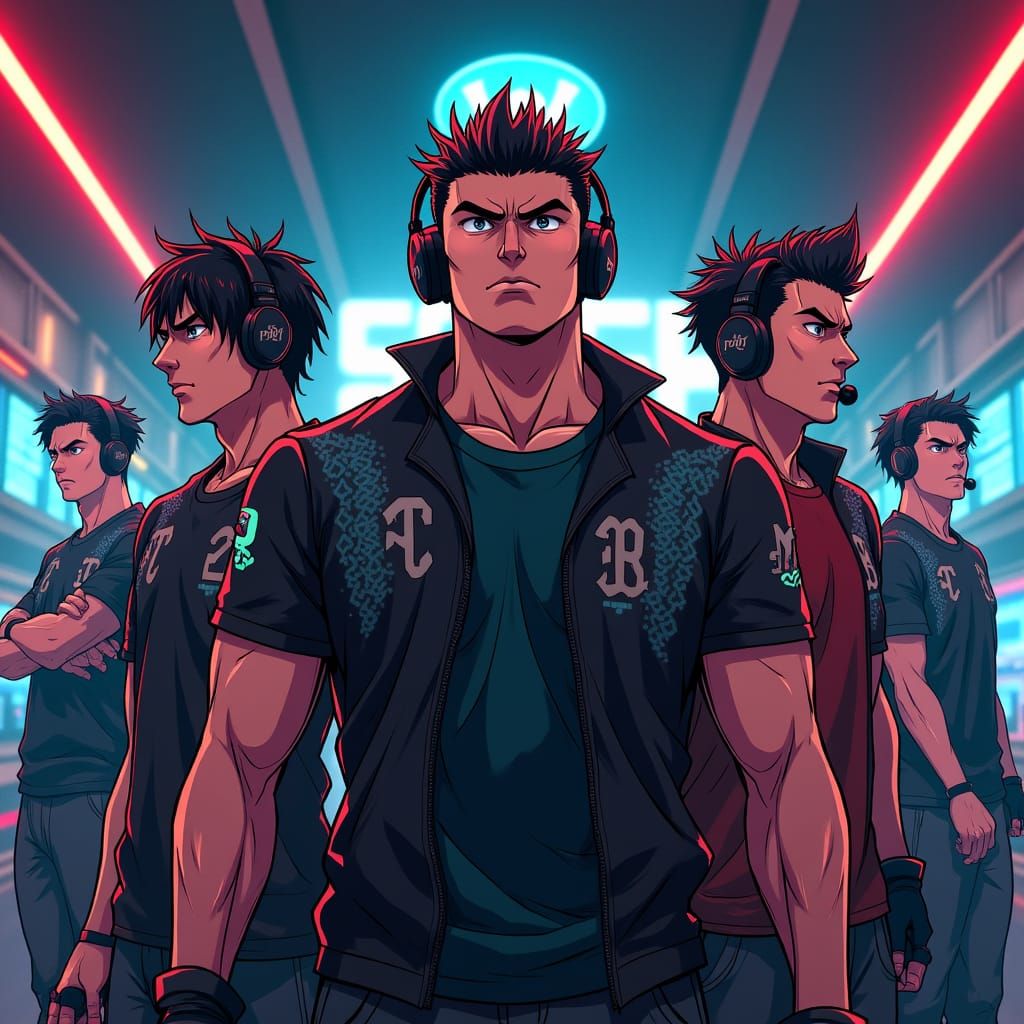 Heroic Gamers in Studio Trigger Anime Style