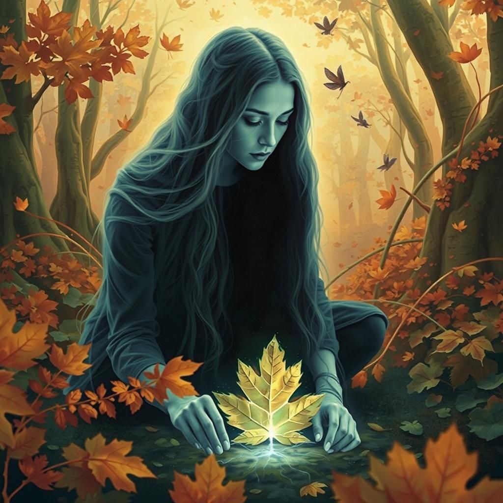 Glowing Bio Art: Woman with Broken Heart