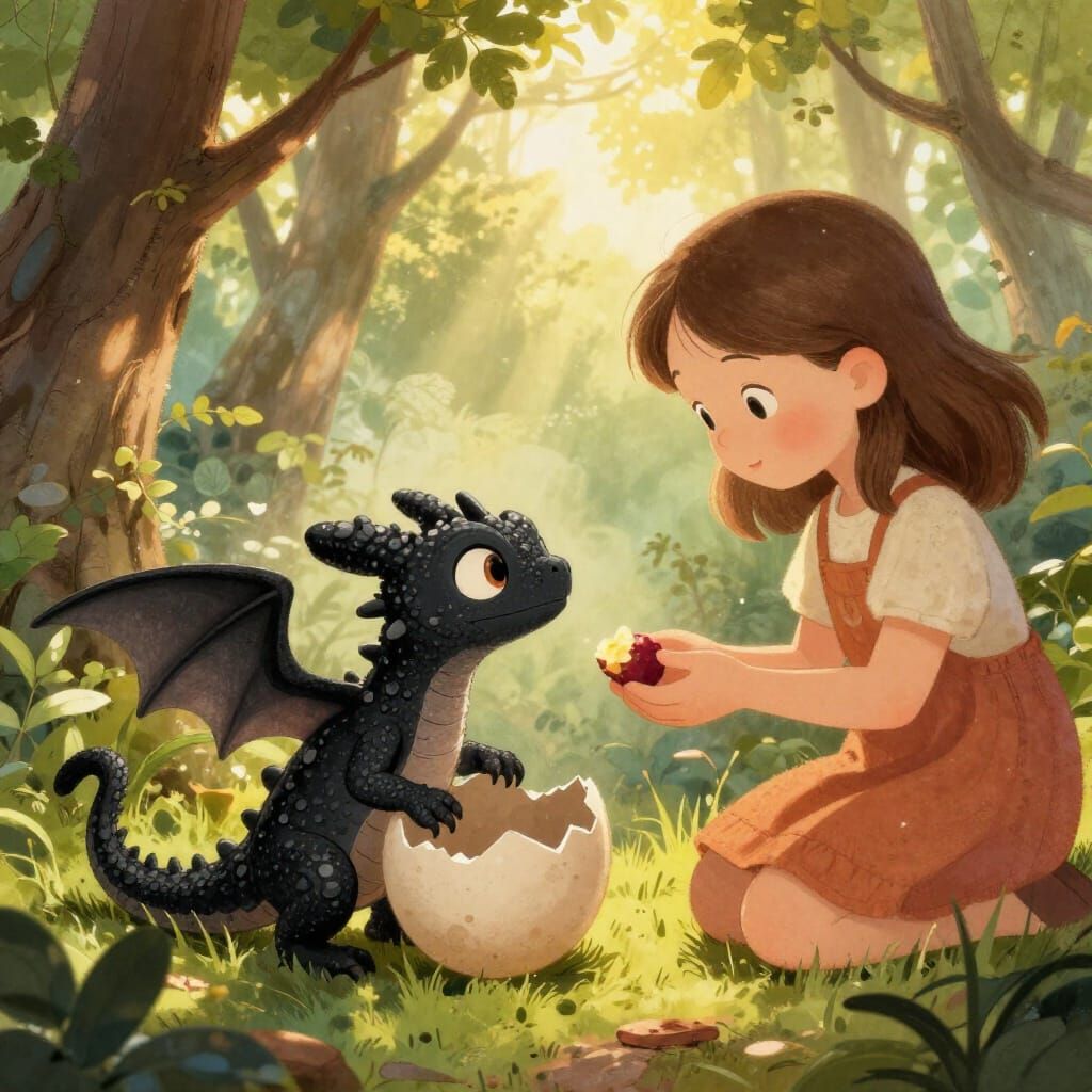 Baby Dragon Hatchling Cared For By Gentle Girl