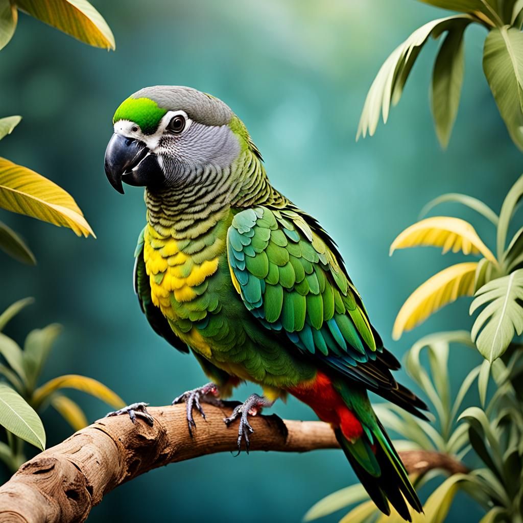 Vibrant Senegal Parrot Perched Naturally