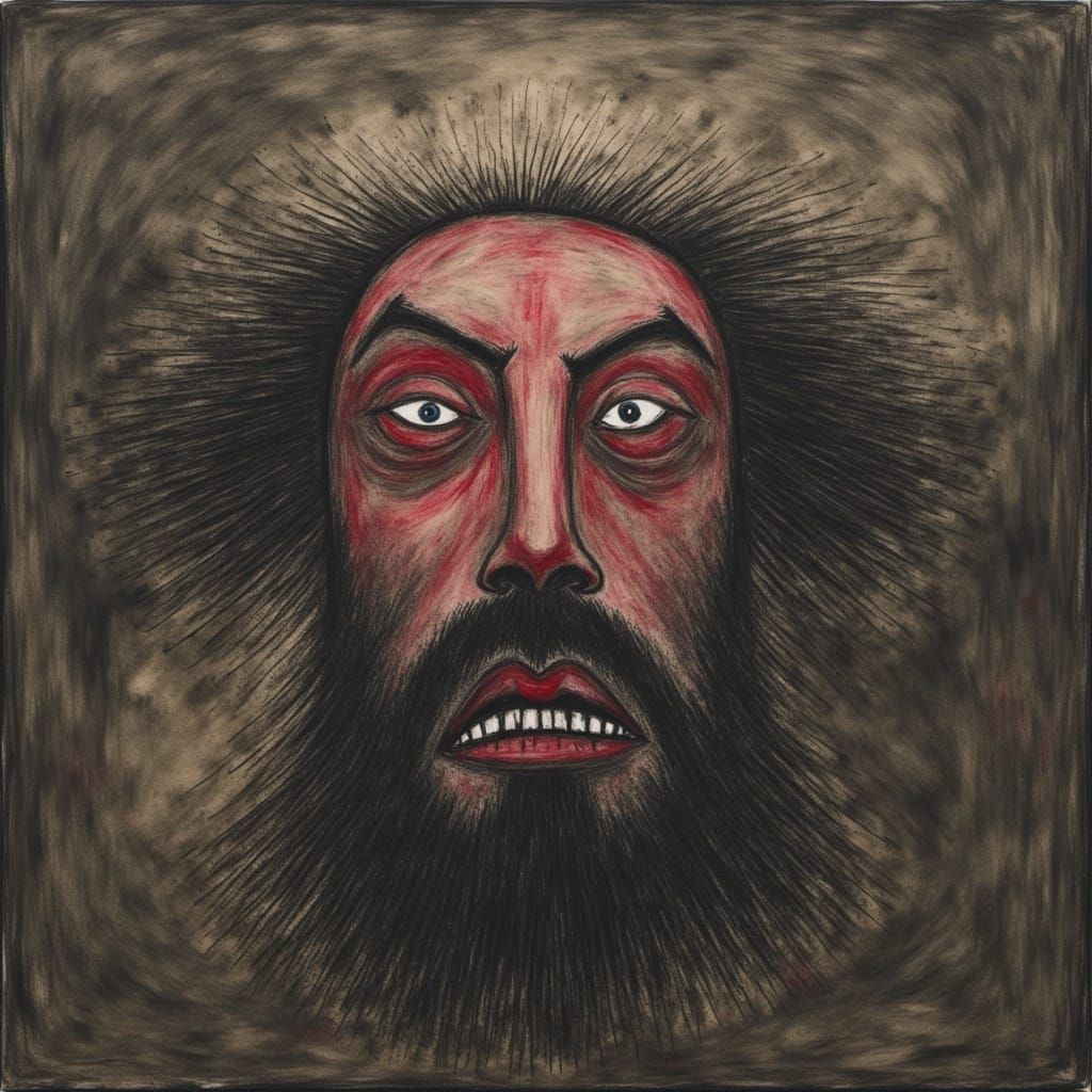 Number of the Beast in Charcoal Drawing Style