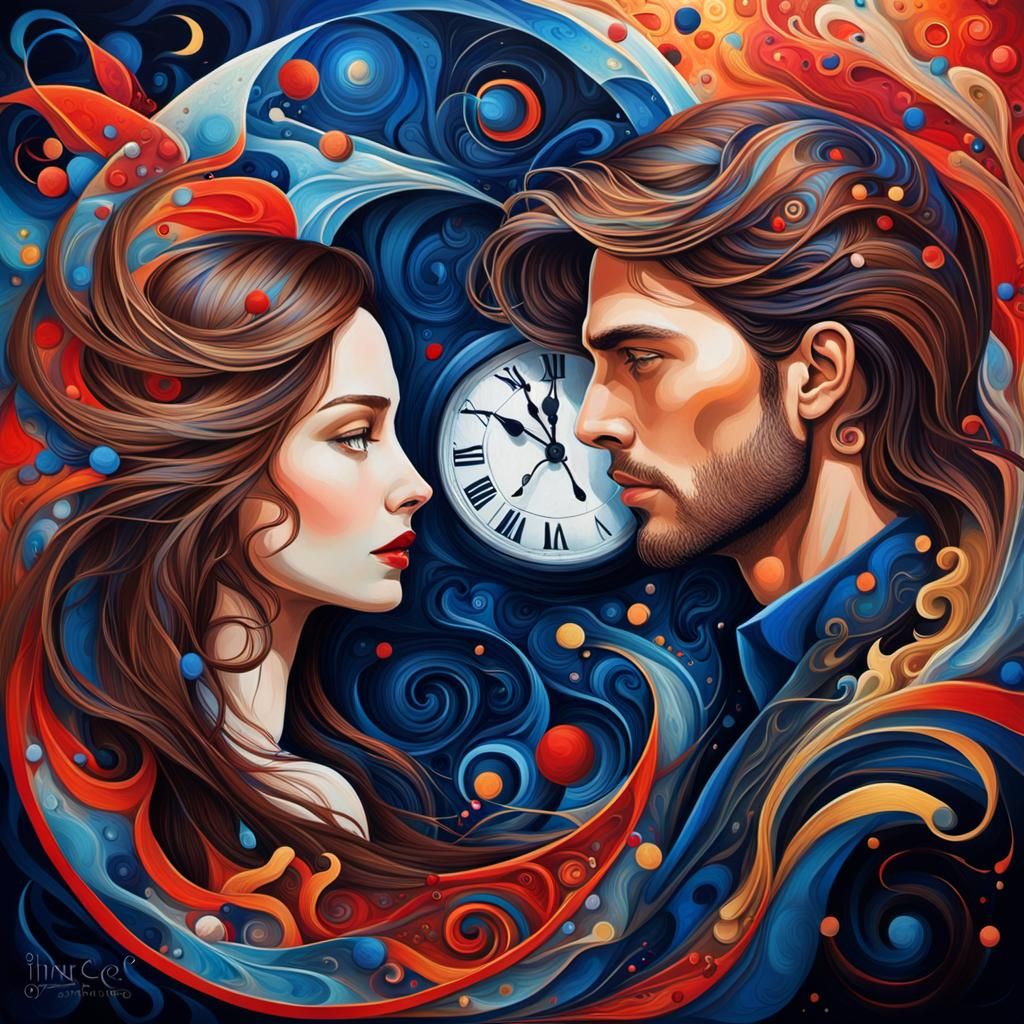 Surreal Portrait of Couple in Vivid Paradise