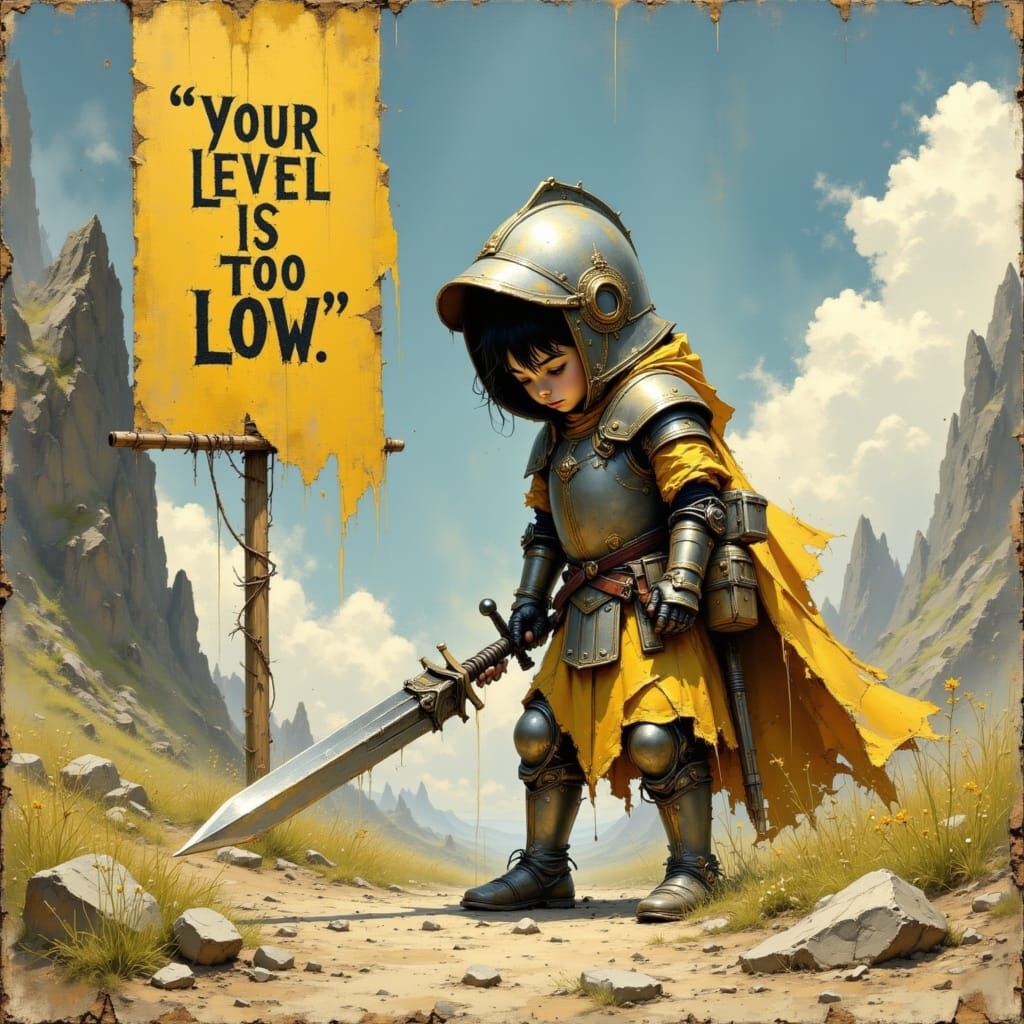 Child Warrior's Low Level in Stylized Fantasy Realism