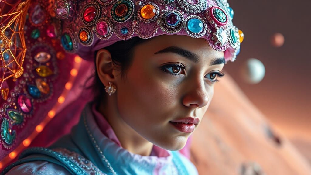 Surreal Martian Life Portrait in Hyper-Realistic Style