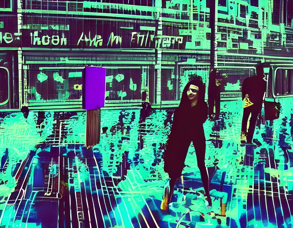 Woman's Chromosomes Glowing in Futuristic Collage Art