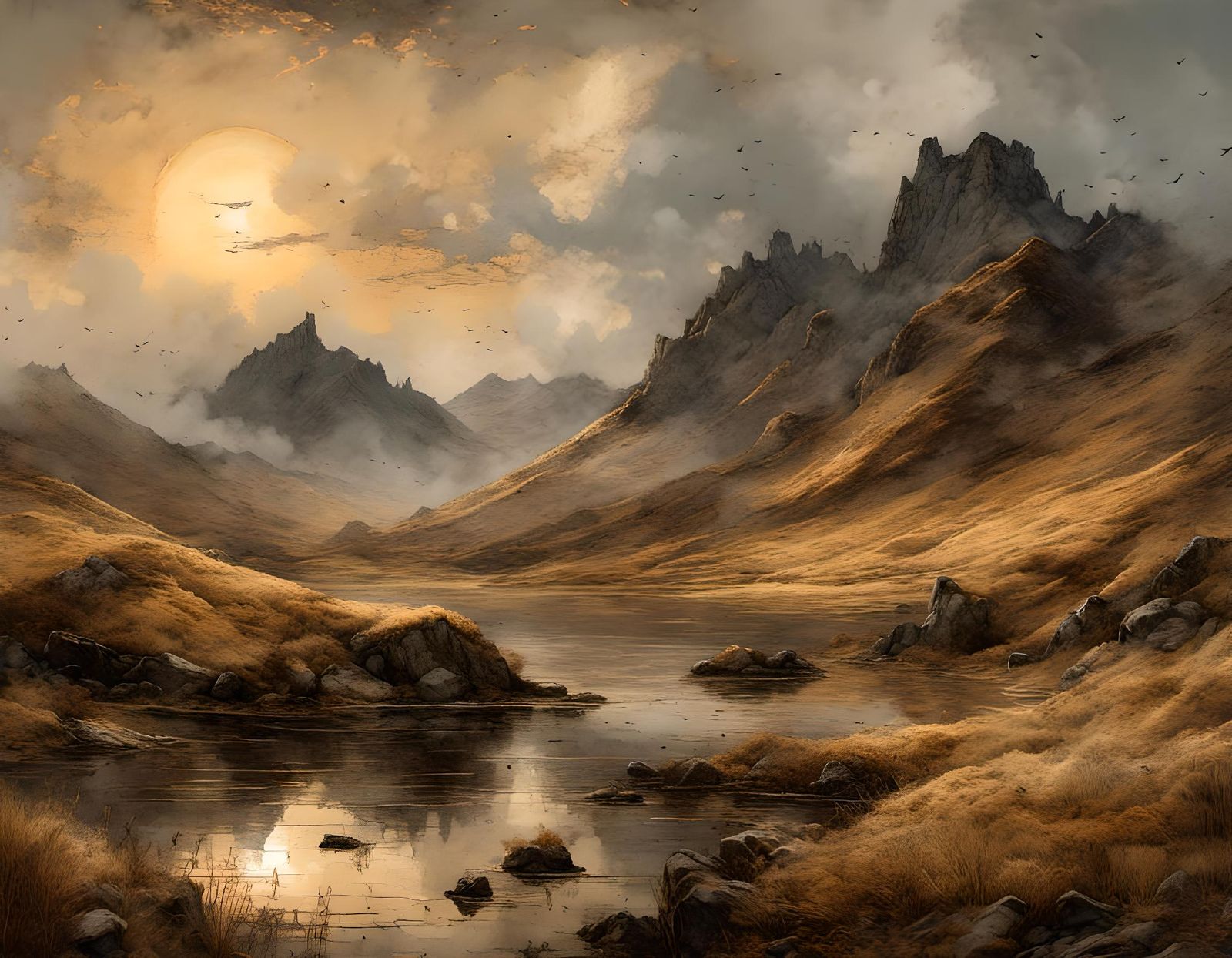 Snowdonia Landscape as Golden Age Oil Painting