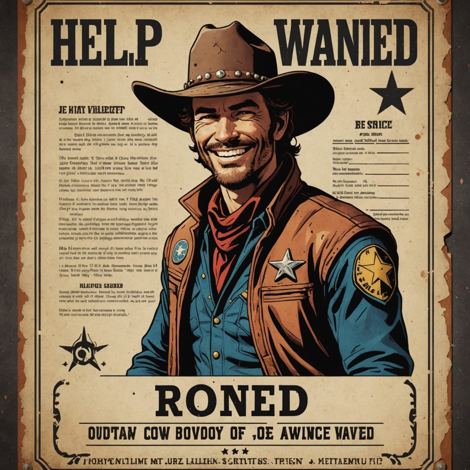 Space Cowboy Outlaw Wanted Poster