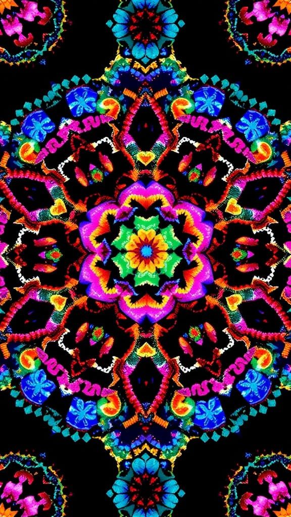 Kaleidoscopic Prismatic Beadwork in Art Style