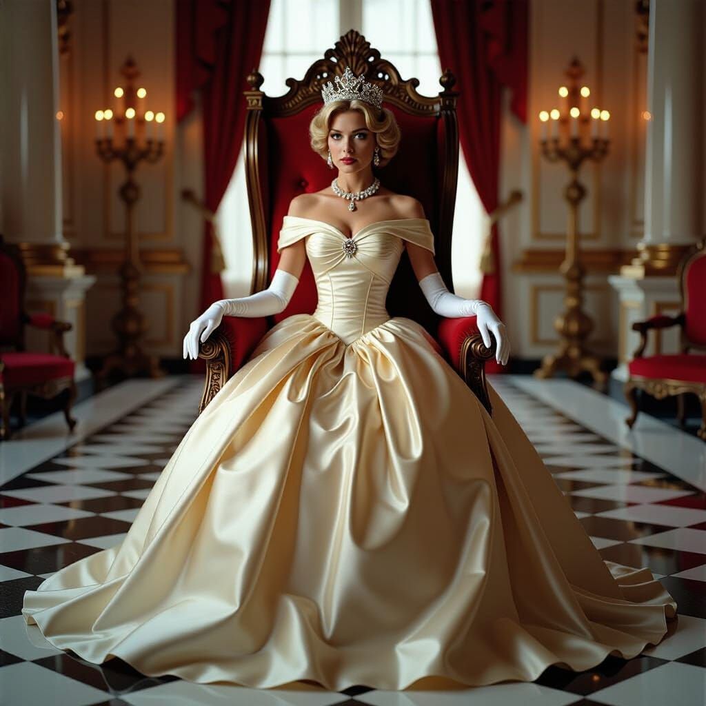 Princess Eclair in Luxurious Throne Room, Hyperrealistic Pho...
