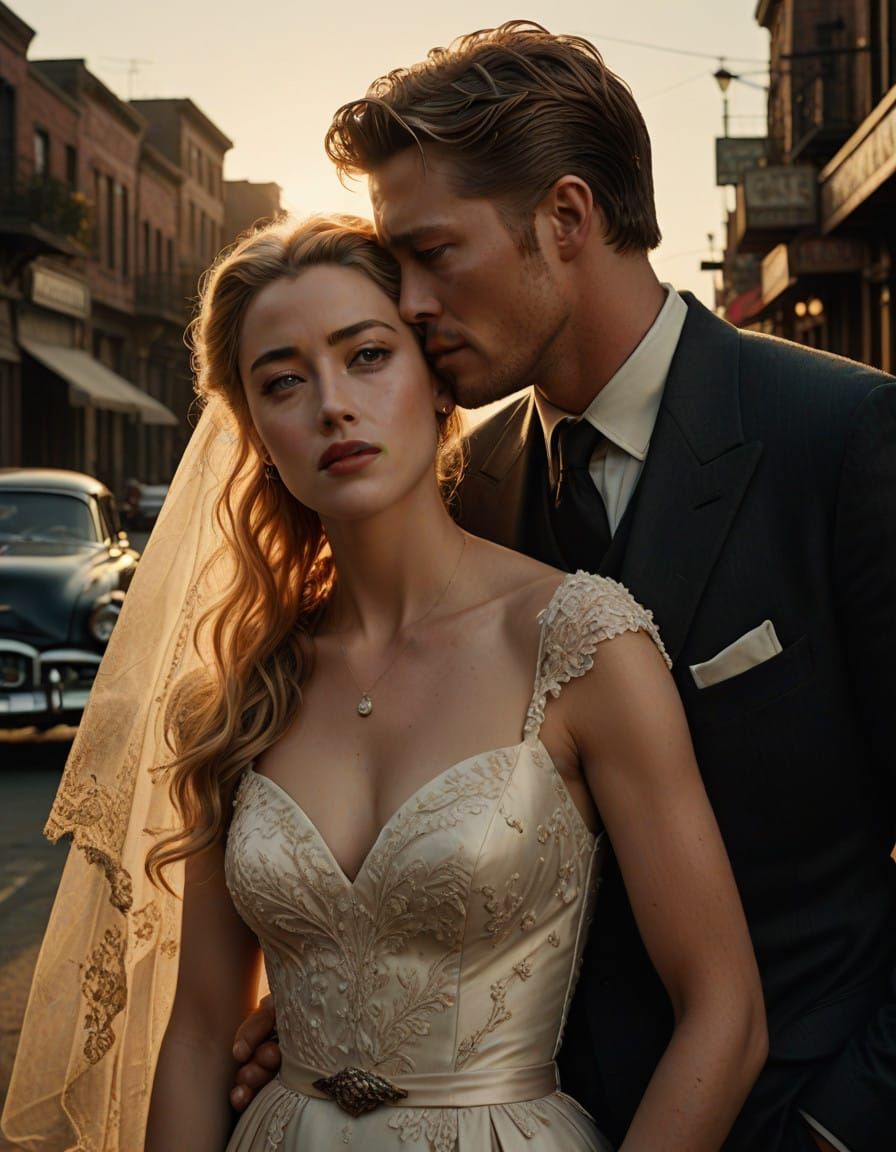 Romantic Hollywood Moment in Cinematic Style