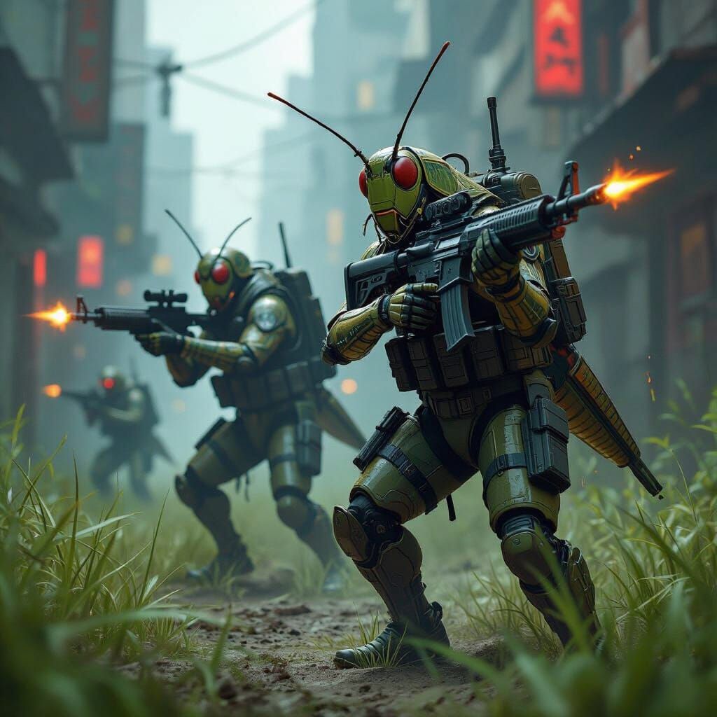 Combat Grasshoppers in Gritty Urban Jungle