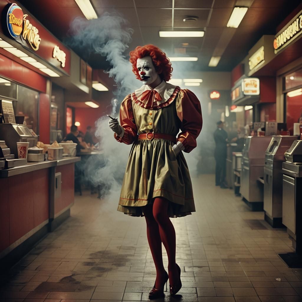 Ronald McDonald Film Noir at Burger King