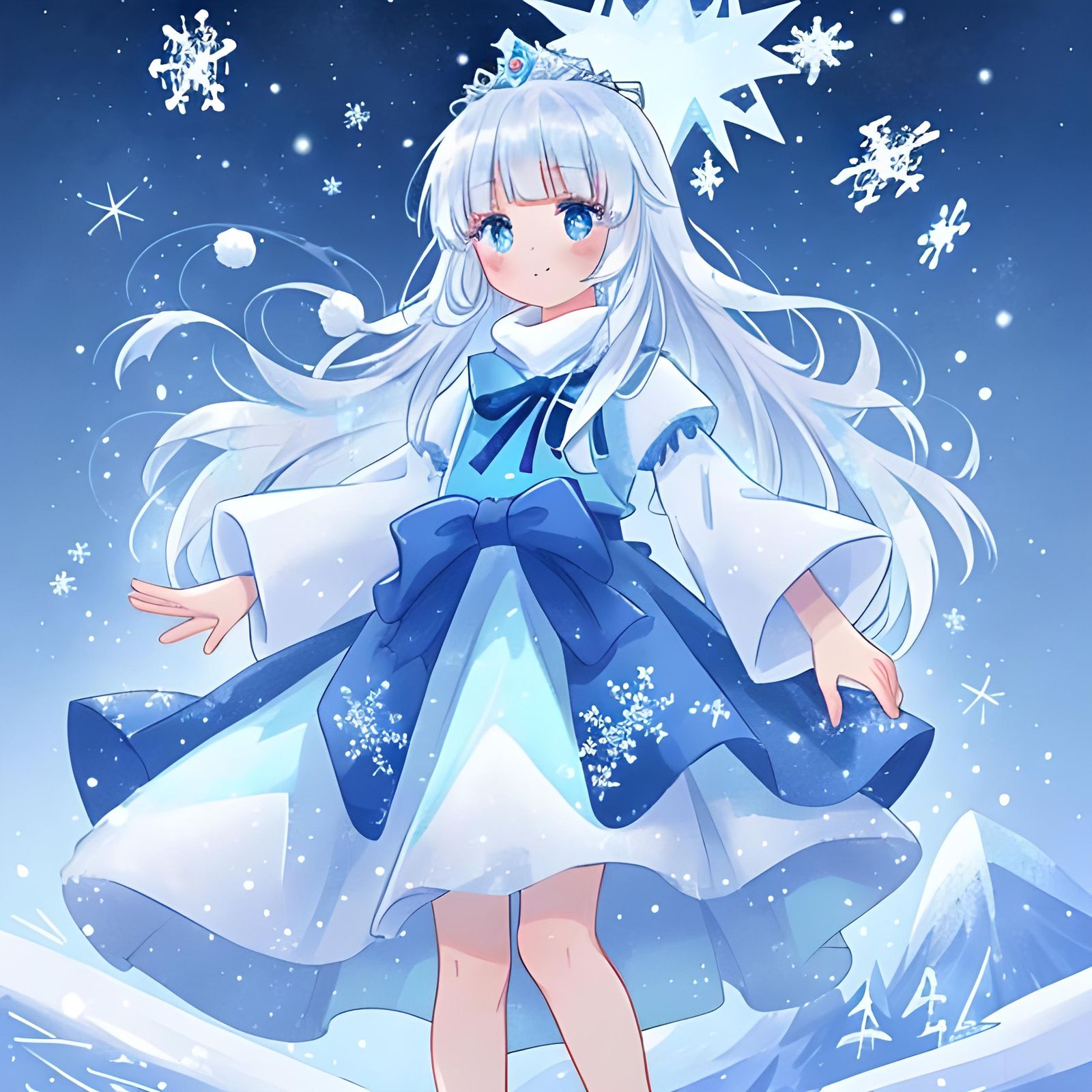 Korean Snow Princess Creates Winter Scenery