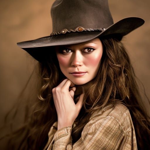 Summer Glau as Cowboy in Old West Portrait
