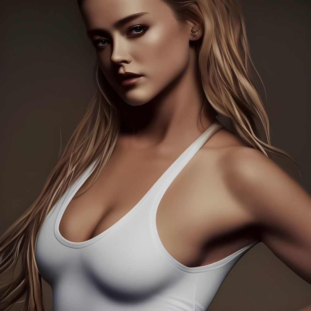 Woman in White Leotard: Aerobic Workout Photo