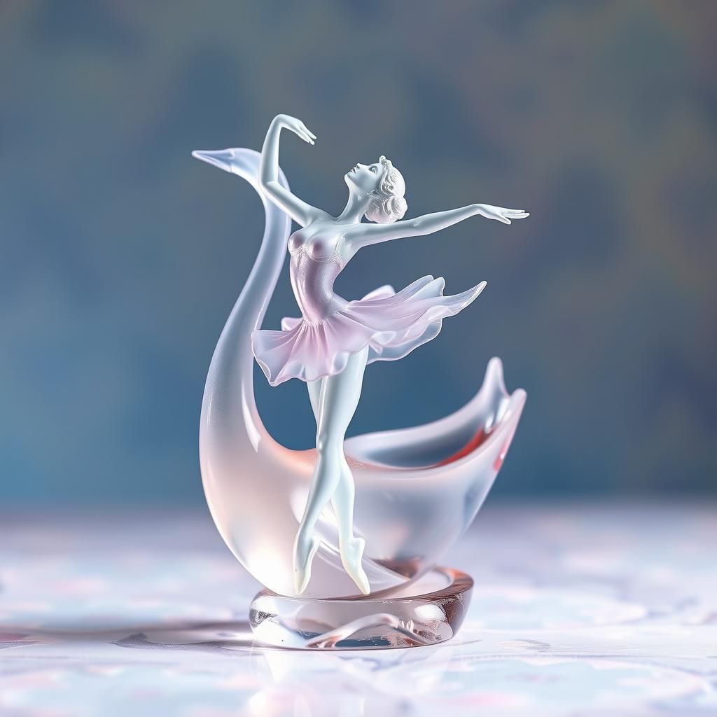 Enameled Glass Figurines, ballerina, Dancing like a Swan, hi...