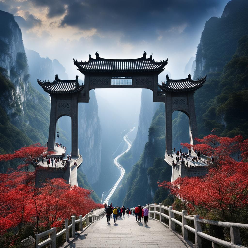 Tianmen Mountain's Heaven Gate Scenic Vista