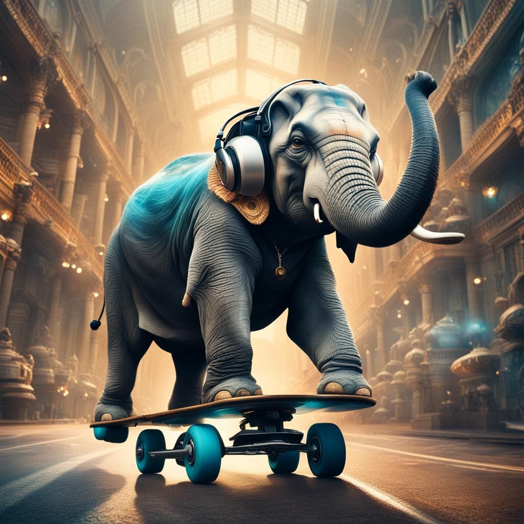 Elephant on Roller Skates: Digital Matte Painting