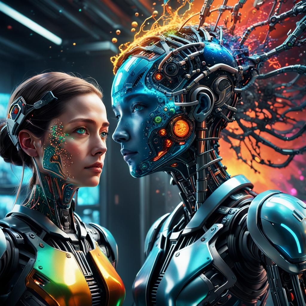 Futuristic Lab: Biological Experiment with Hybrid Helper