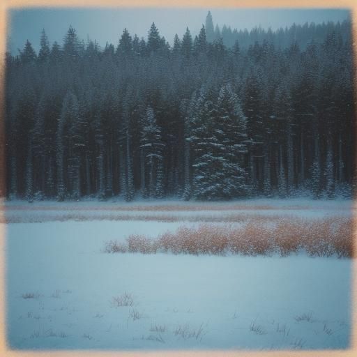 Snowflakes Fall on a Golden Meadow: Cinematic Film Still