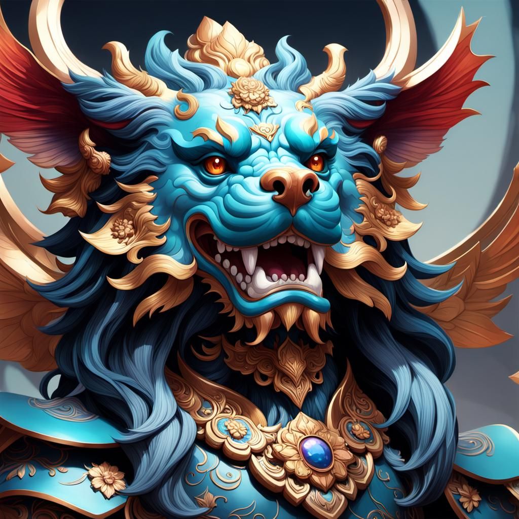 Foo Dog Fairy Portrait in Hyperdetailed Lighting