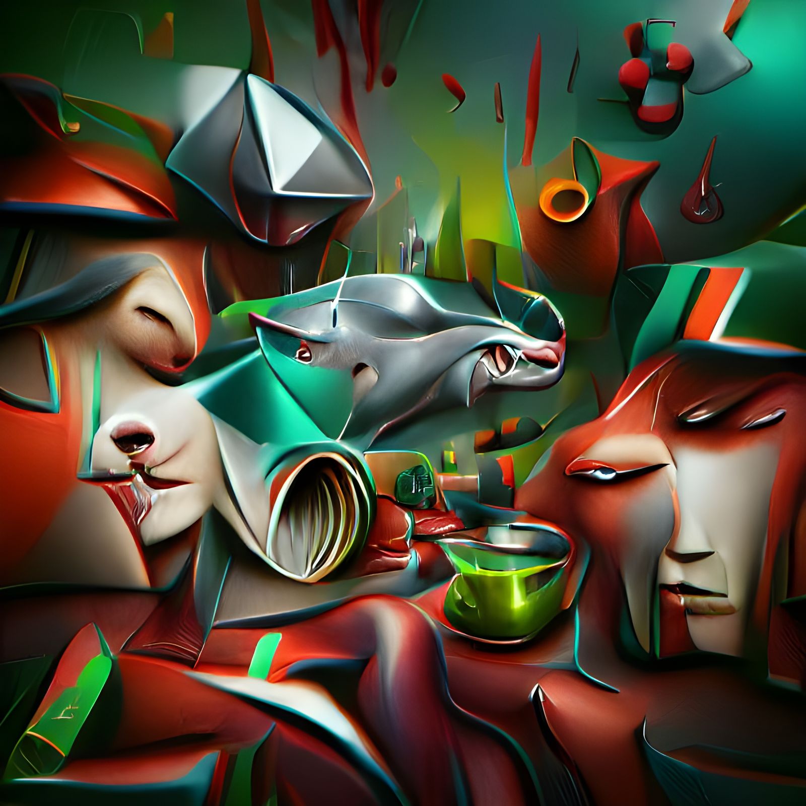 Futuristic Drug Cult Concept Art in Bloody Style