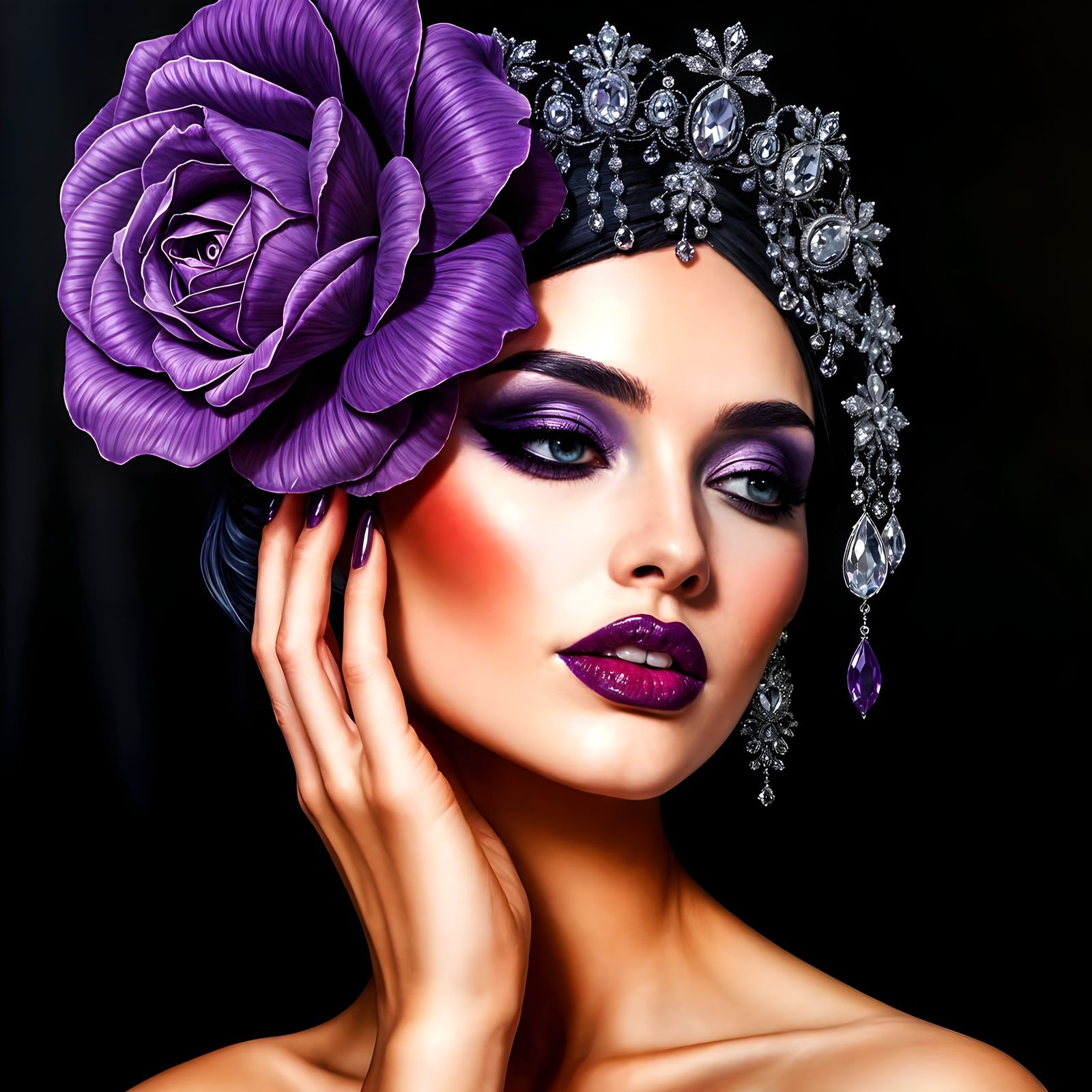 Elegant Woman in Opulent Fashion