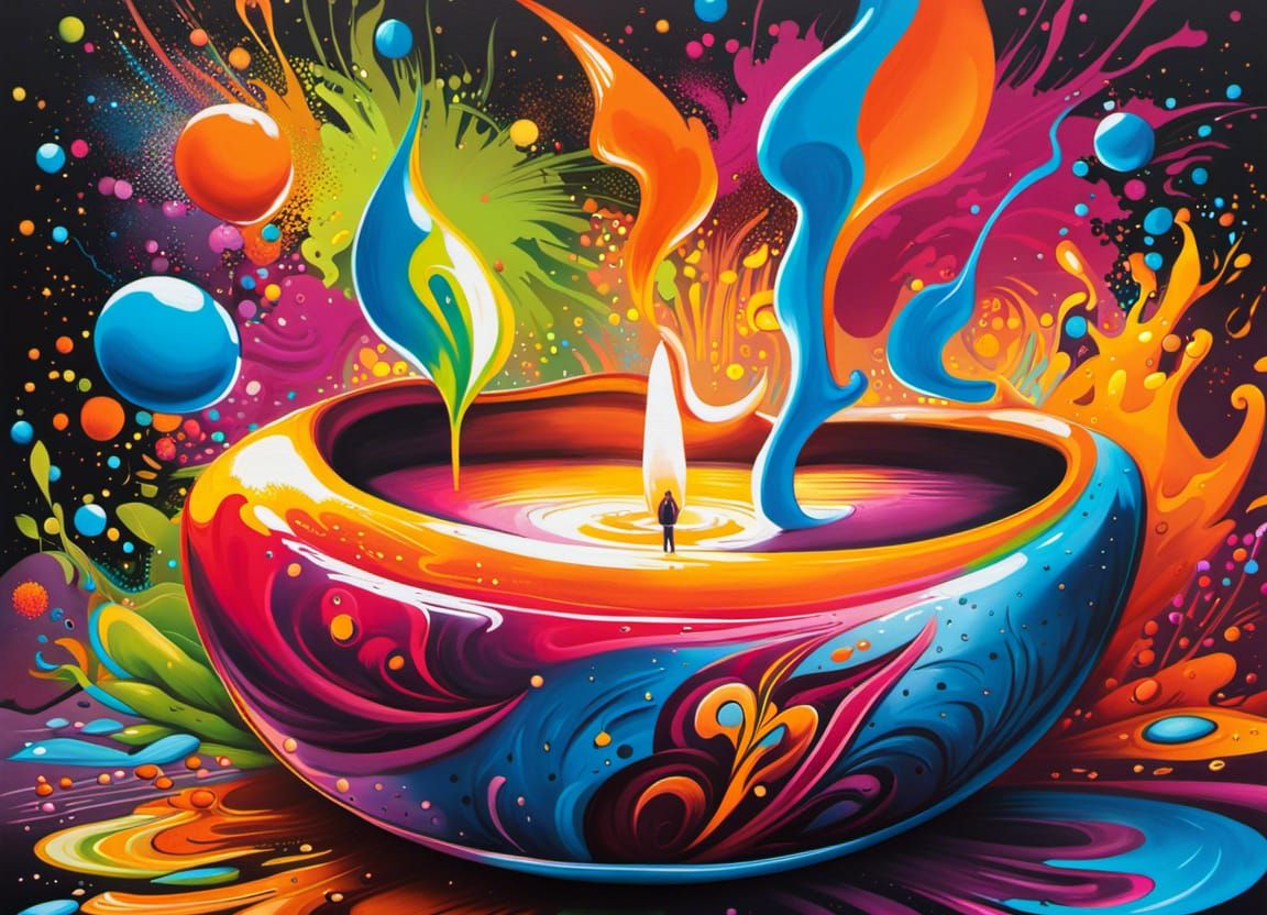 Diwali Celebration as Graffiti Splash Art