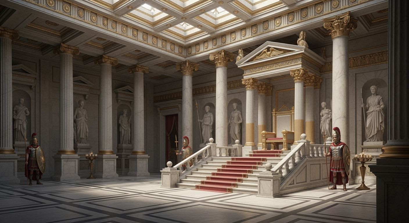 Opulent Throne Room in Ancient Roman Imperial Palace