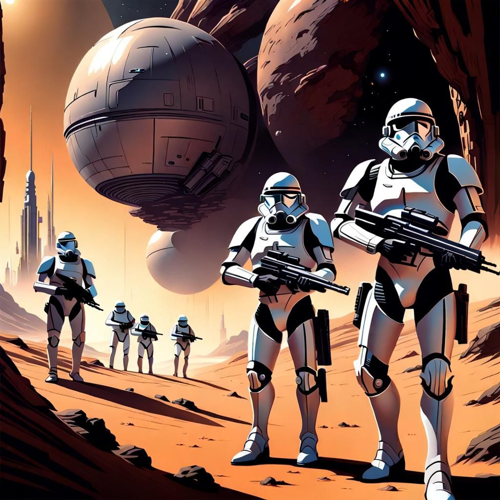 Futuristic Space Troopers in McQuarrie Style