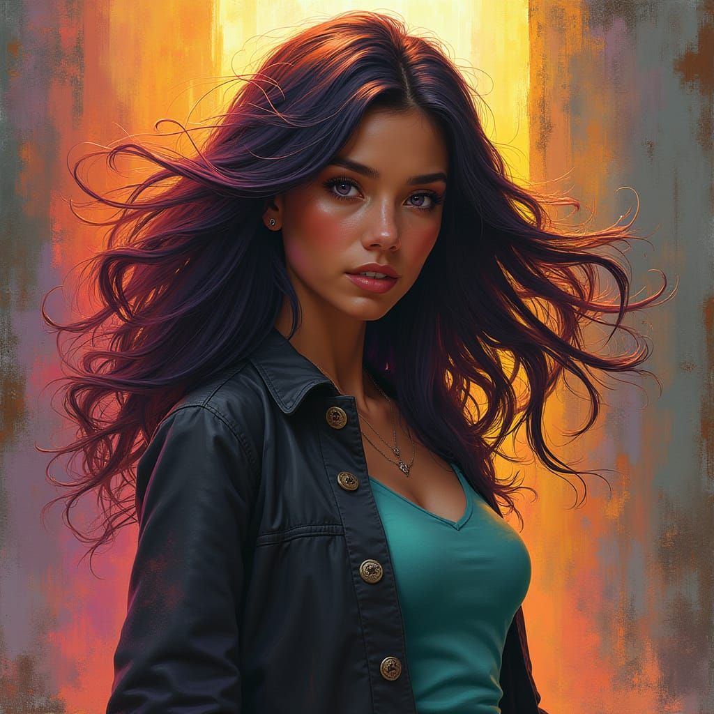 Graffiti Portrait of a Powerful Woman in Urban Style