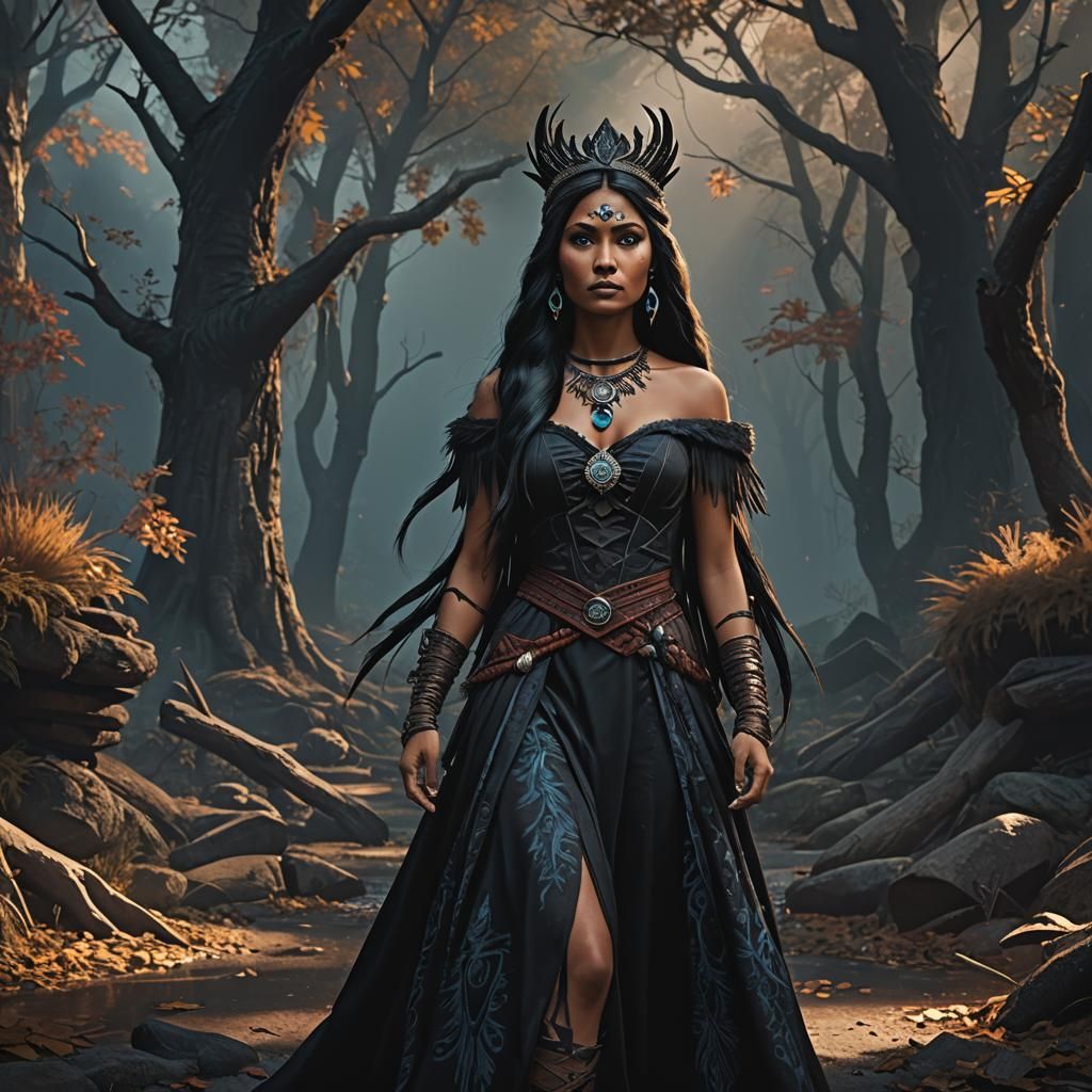 Gothic Princess Pocahontas: Dark Fantasy Art