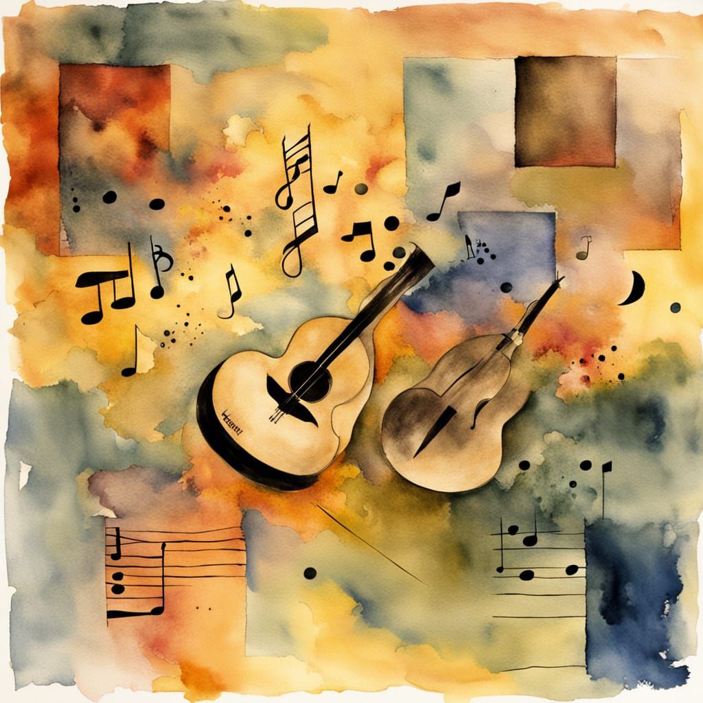 Vibrant Abstract Watercolour in Golden Hour Style