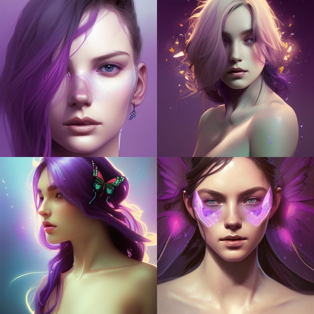 Hyperdetailed Purple Butterfly Portrait in 8K