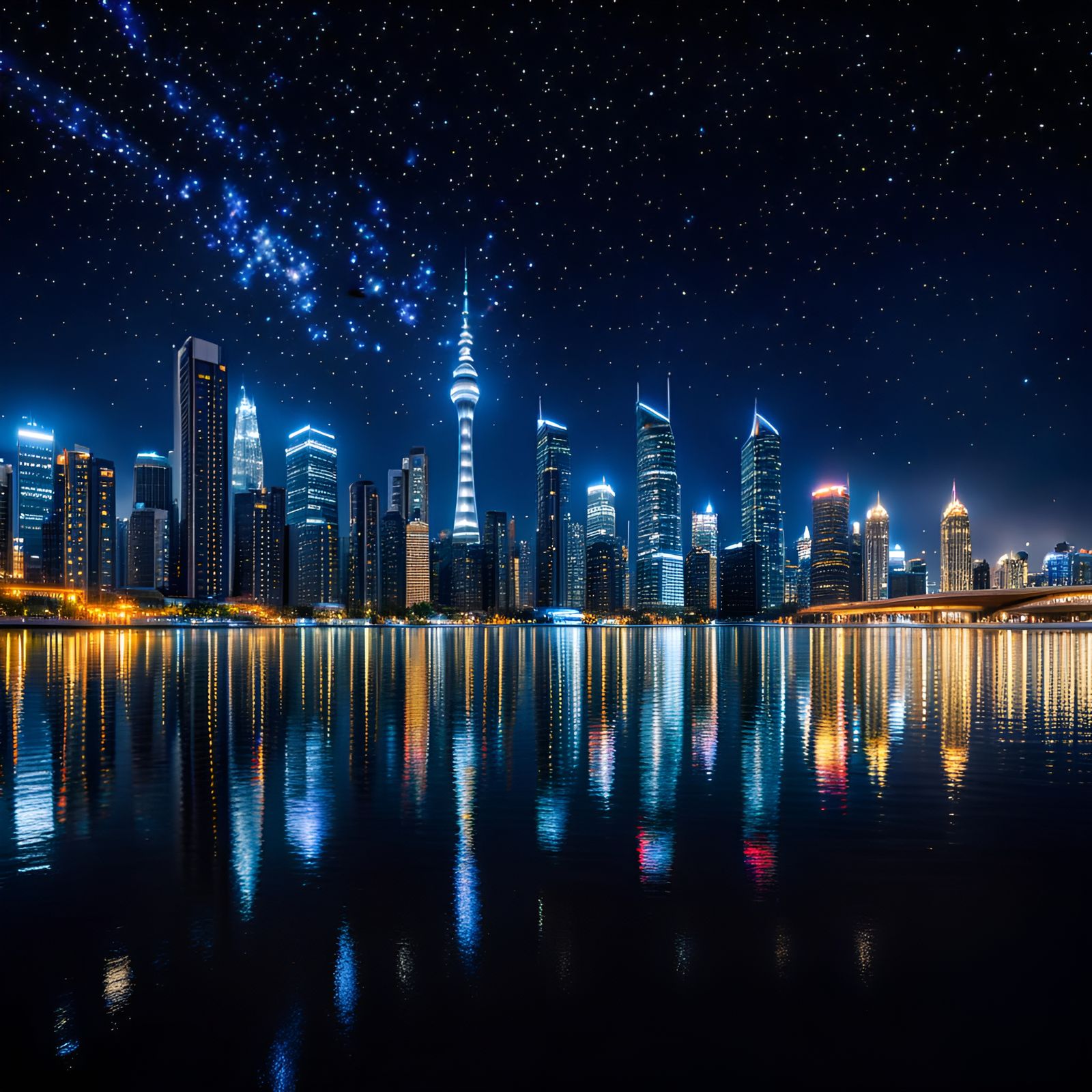 Nighttime Cityscape - The city sparkles at night