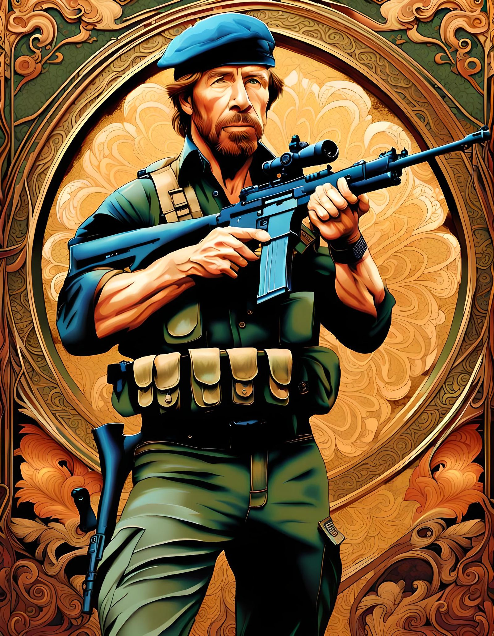 Chuck Norris as Scott in the Delta Force