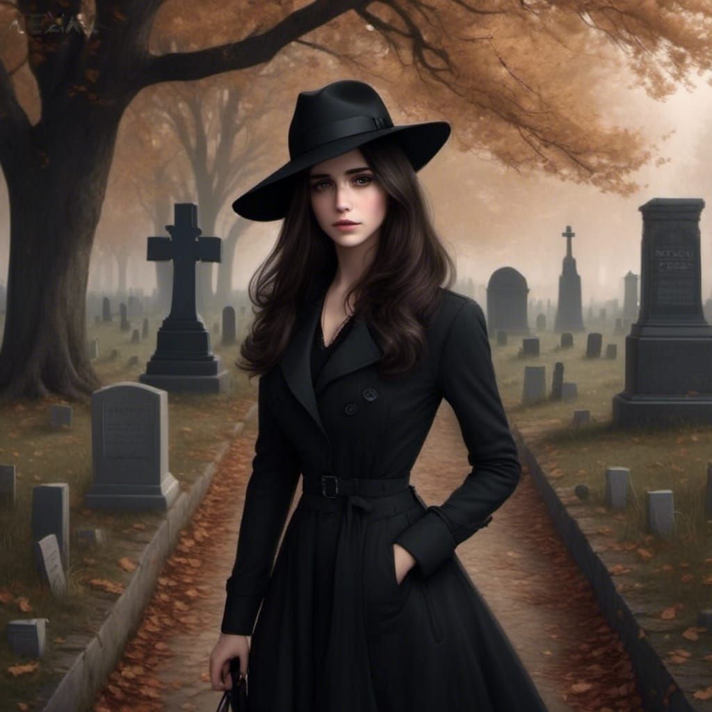 Jewish Woman in Cemetery Portrait