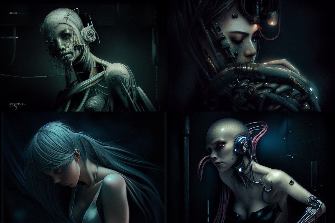 Cyberpunk Biomechanical Neon Cityscape