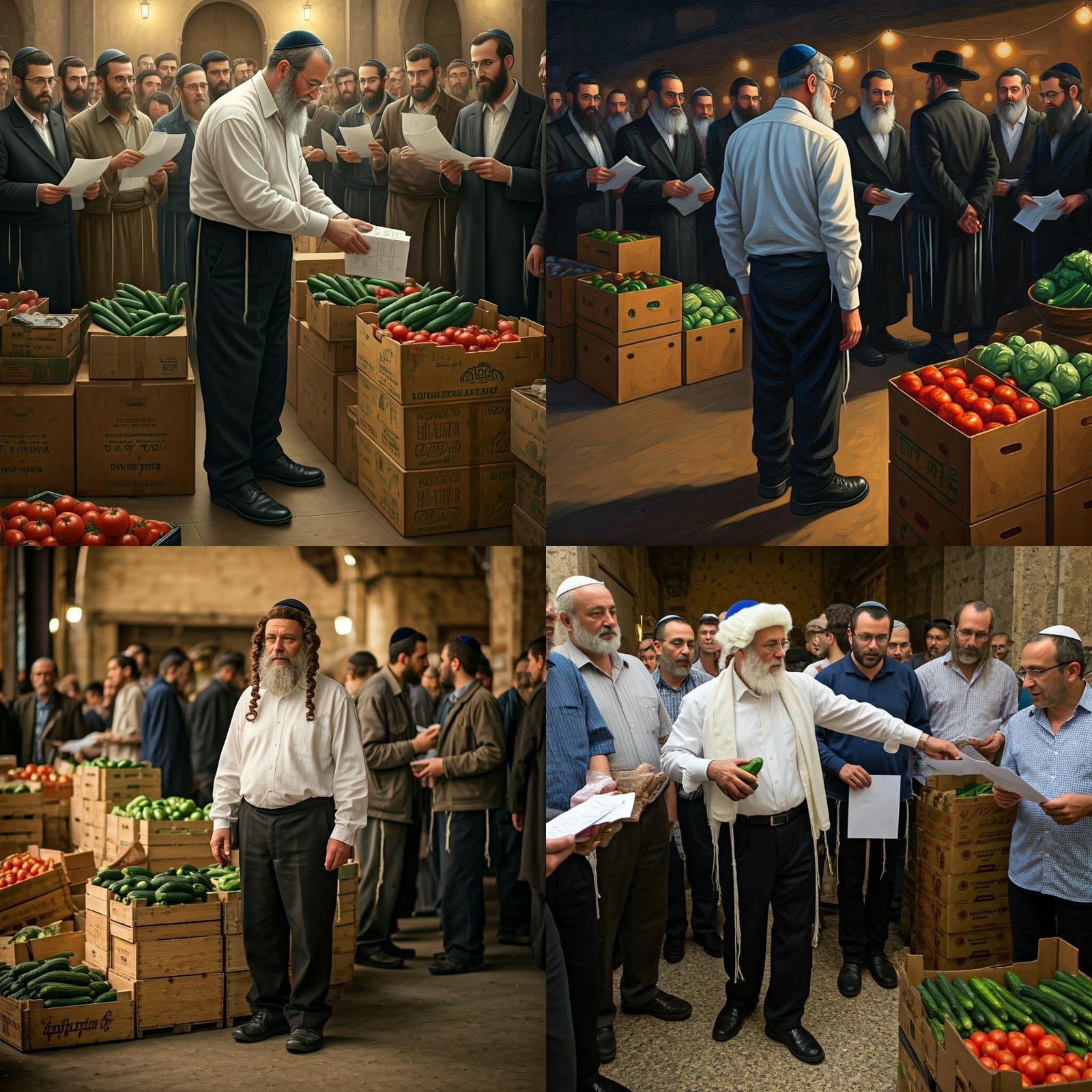 Ultra-Orthodox Man in Traditional Attire Distributes Passove...