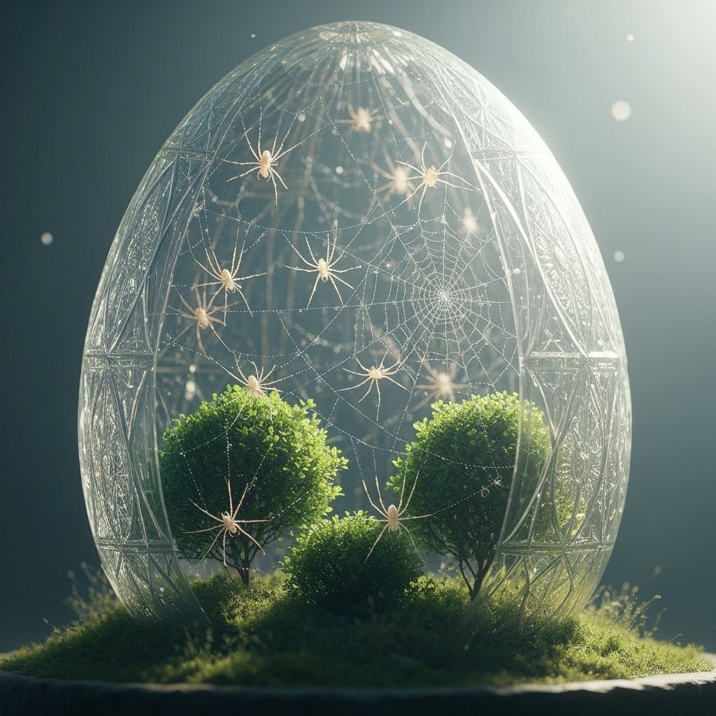 Glass Egg Spiderwebs in Whimsical Fantasy Style