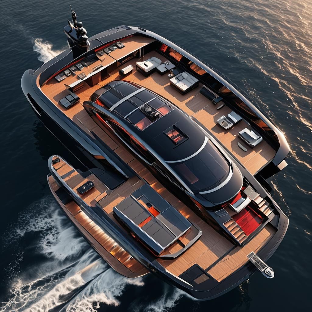 Futuristic Sci-Fi Yacht with Sleek Design