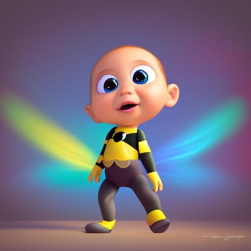 Baby Bee Costume: 3D Digital Art