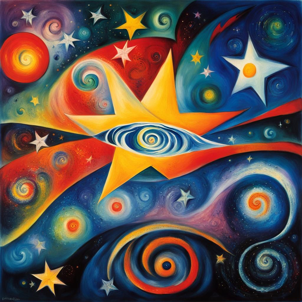Chagall-esque Star Maelstrom in Vivid Colors