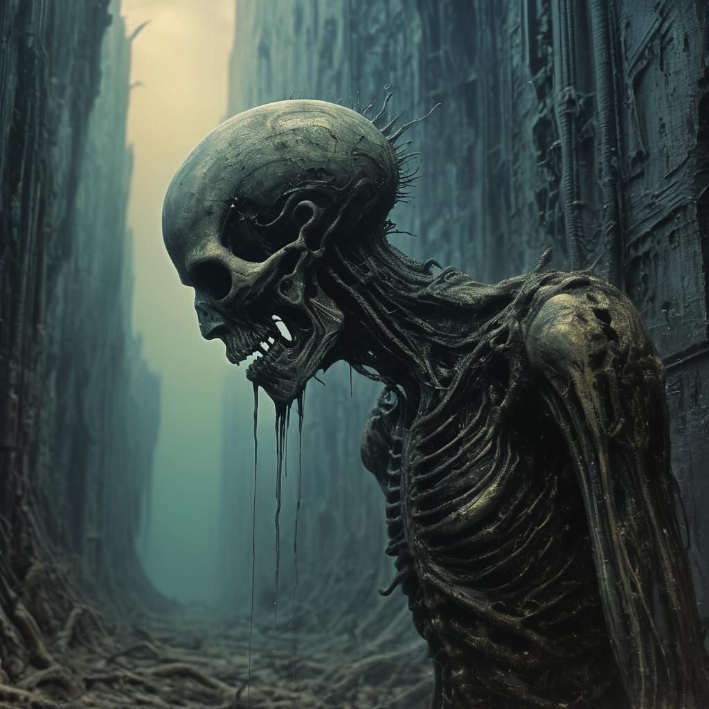 Dreamlike Sci-Fi Surrealism in Dark Neon Colors