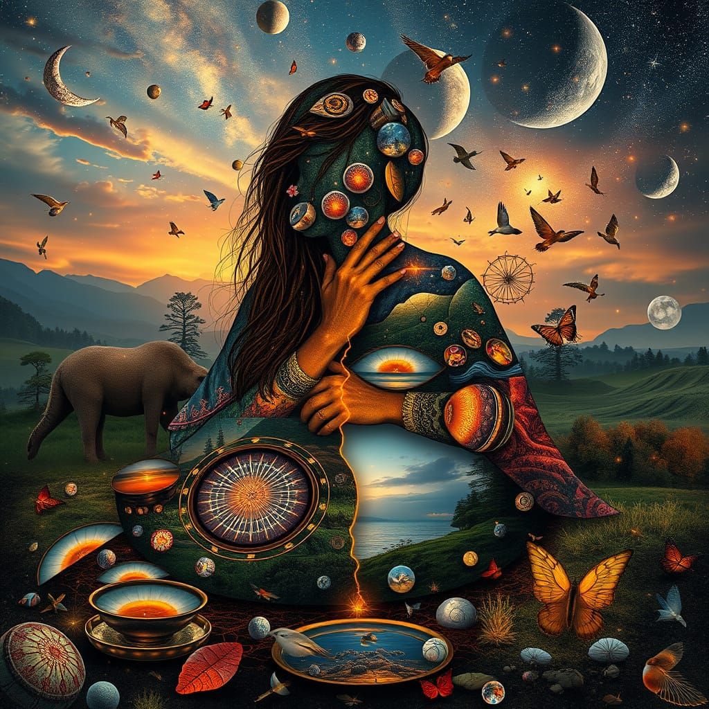 Cosmic Bio Art Collage in 8K Digital Art