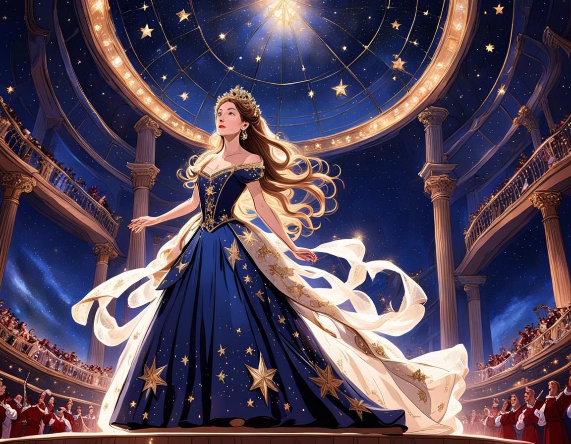 Opera Soloist Under a Starry Night Sky