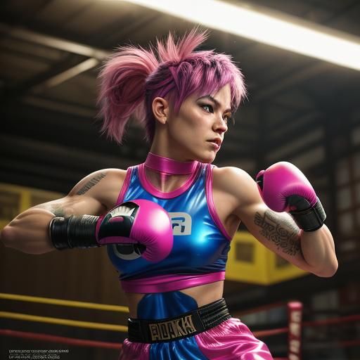 Cyborg Boxer Versus Clockpunk Boxer in Warehouse