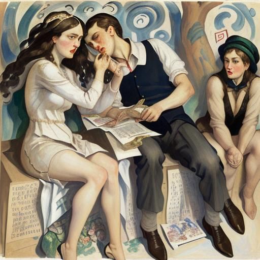 Figures Seeking Solace: A Synthesis of Artistic Visions