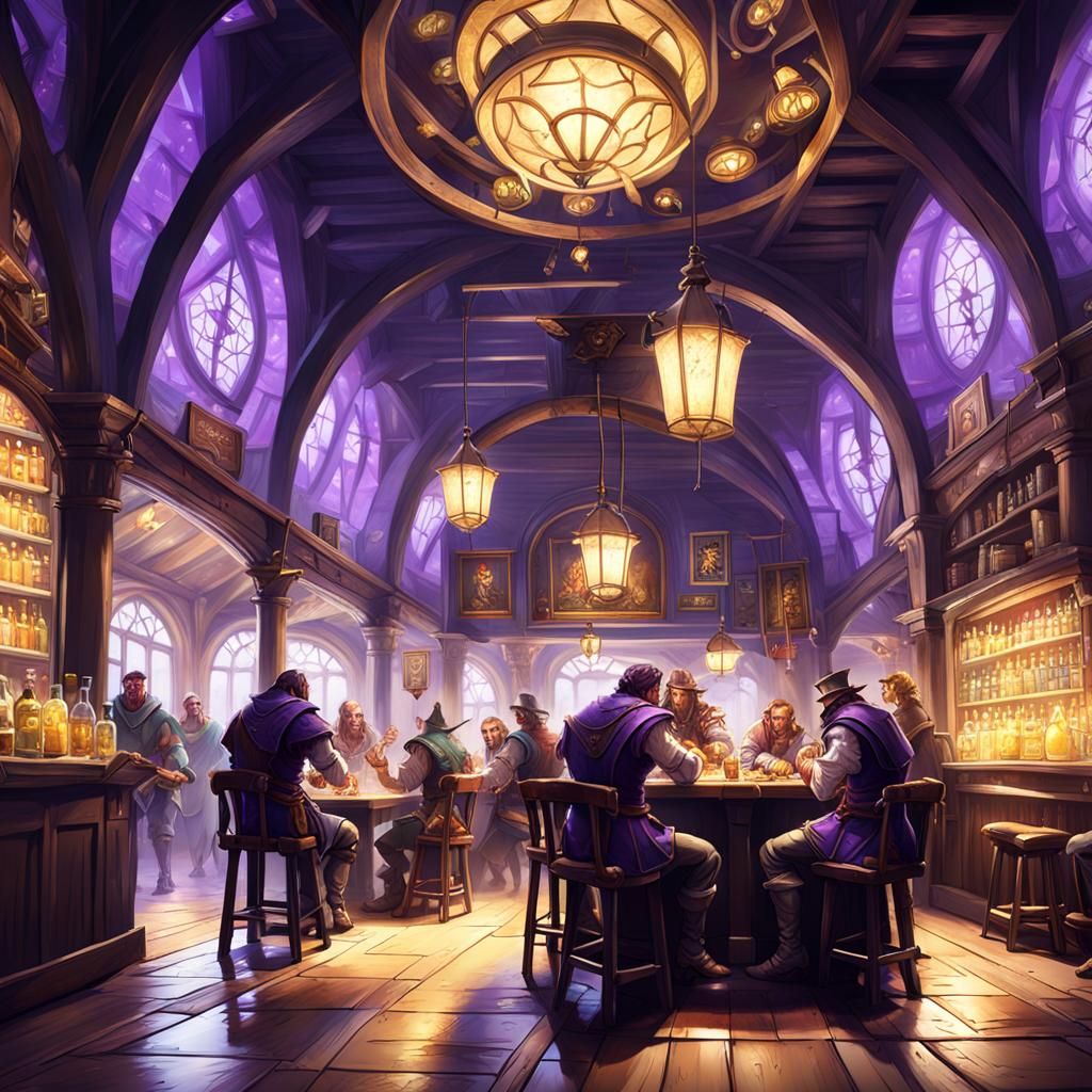 Adventurers in Tavern: Dark Fantasy Concept Art